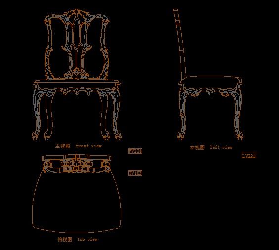 CAD欧式古典家具图库合集(含三视图)_003.jpg