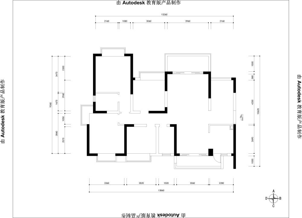 50DB【四口之家】 主卧不好处理 看又没有更好的方法~~_pingmian-Model.jpg