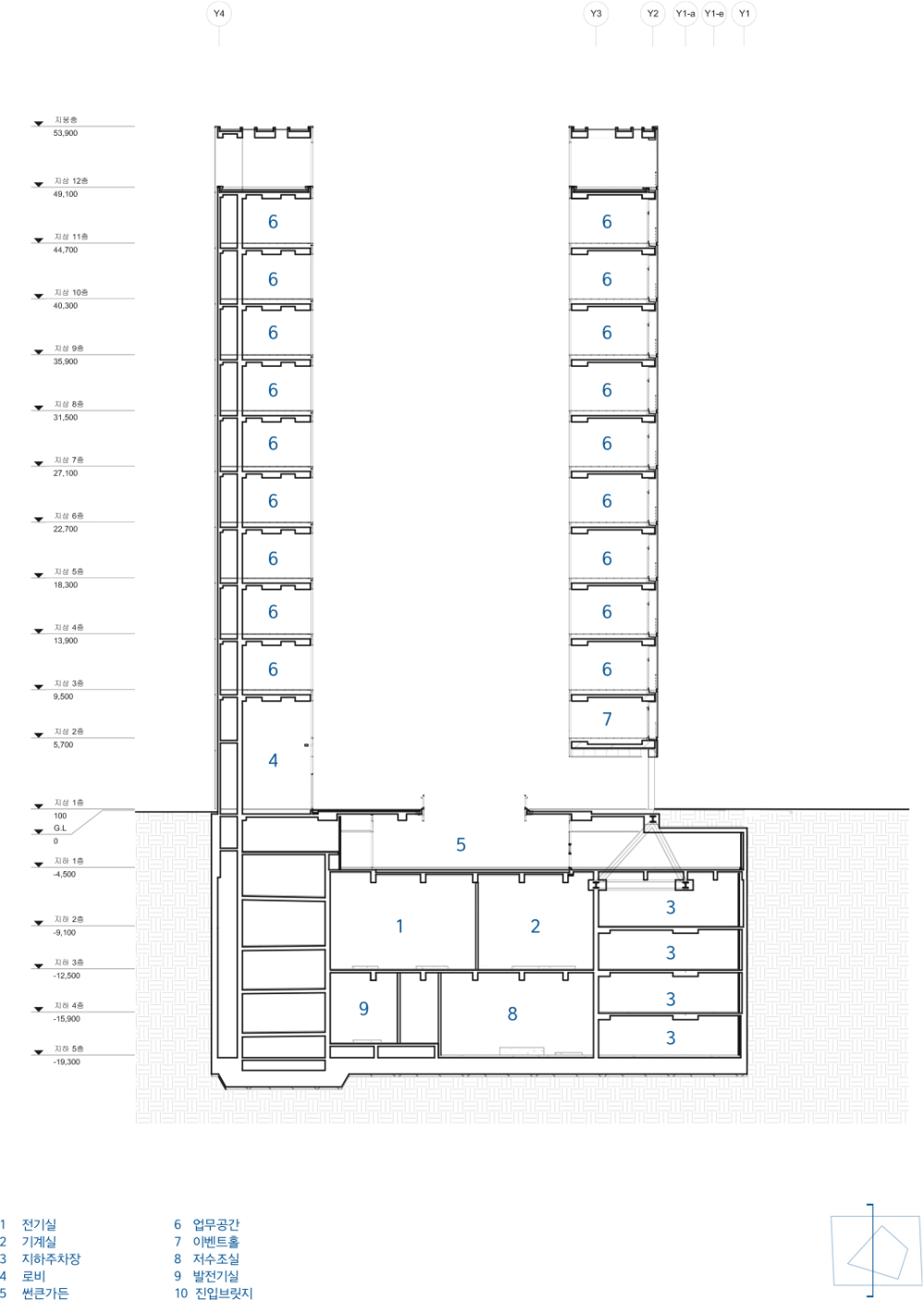 首尔 Dragonfly DMC Tower_52aa6928e8e44e307c000056_dragonfly-iarc-architects_section_-2-.png