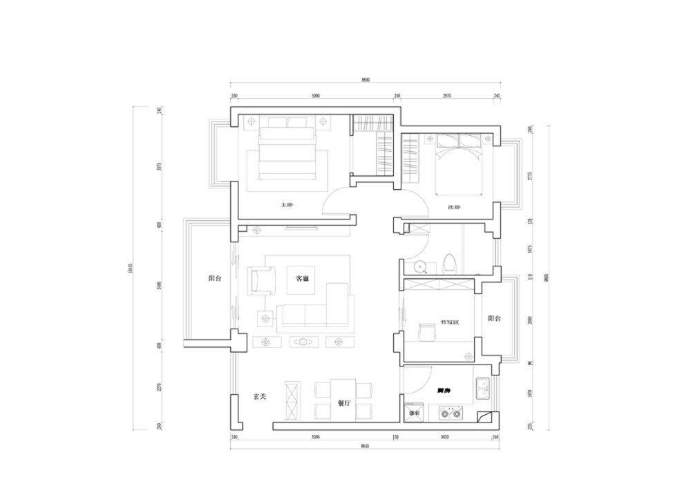 100平米方案已做、求新思路。。_attach城-Model2 .jpg