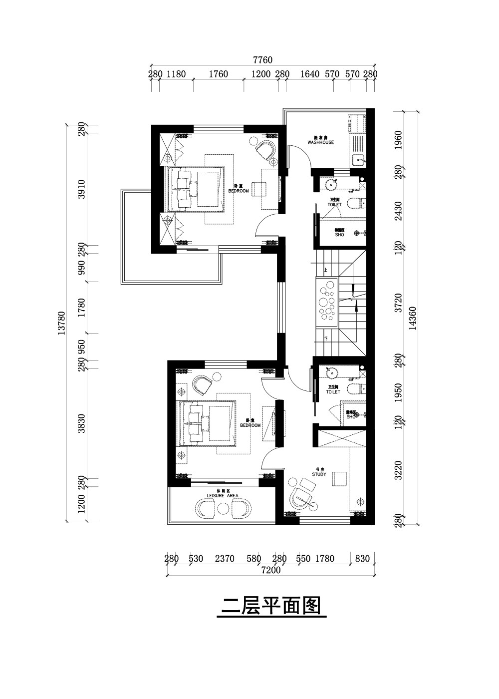 求老师们支支招，我第一次接触别墅客户，还需要学习。_平面方案4-2.jpg