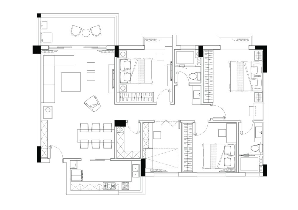 一个设计师的房子，求同行拍砖，求最佳方案_户型图-Model副本.jpg