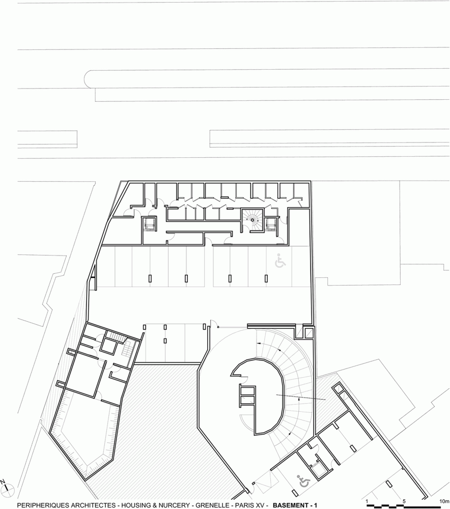 法国巴黎的现代住宅_18 Basement -1 Floor Plan.png