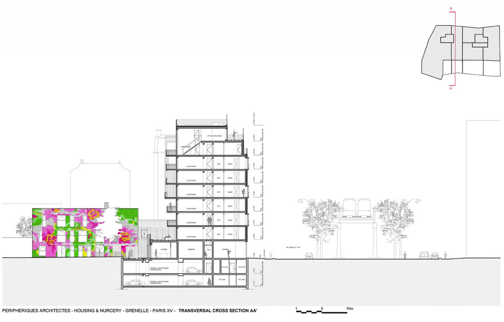 法国巴黎的现代住宅_29 Cross Section A-A´.png