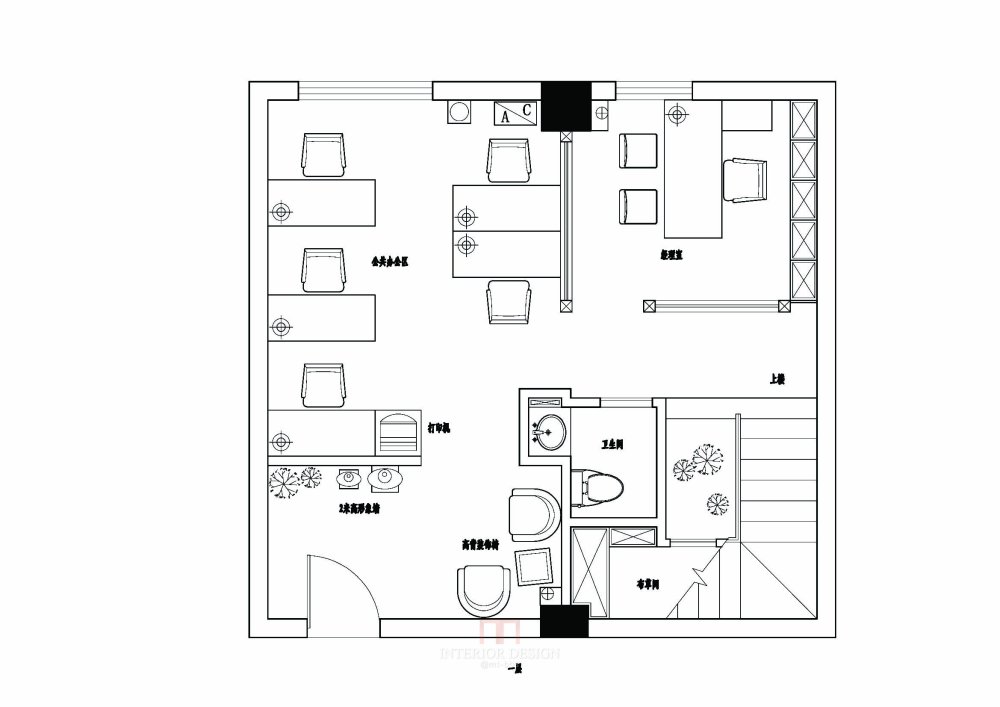 单人办公室设计平面图图片