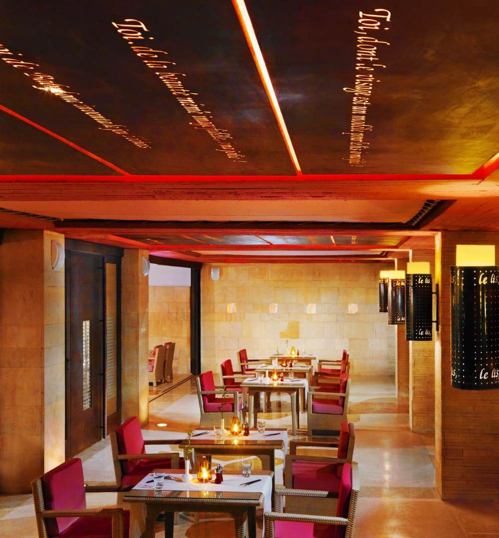 14)Le Meridien Dahab Resort—Vie Restaurant - Interior with Omar Khayyam poems e.jpg