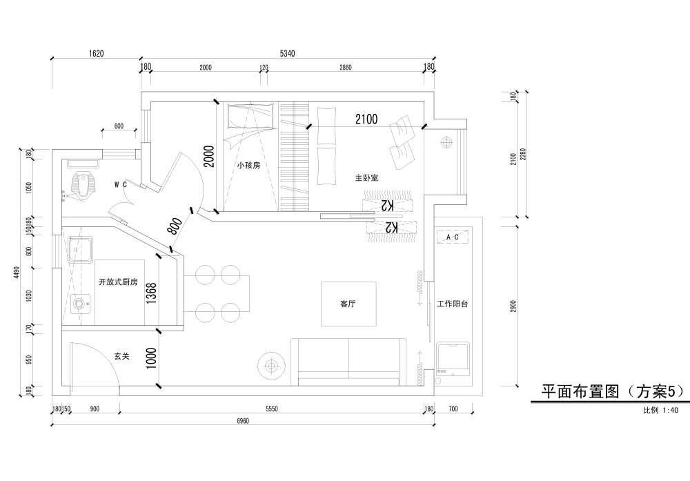 房价高企，只能买间36方的小二房户型，求大侠不吝赐教，..._方案5