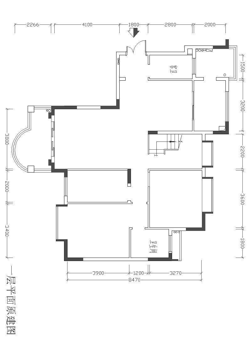 一个220方的小复式，求合理方案_一层原建