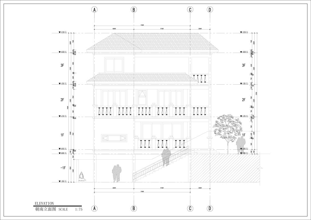 自建别墅方案_朝南立面图.jpg