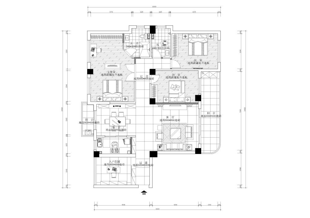 158大户型，求高手 平面方案优化__recover-Model.jpg