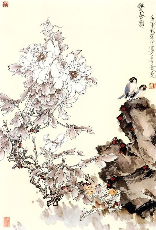 国画牡丹,千姿百媚.