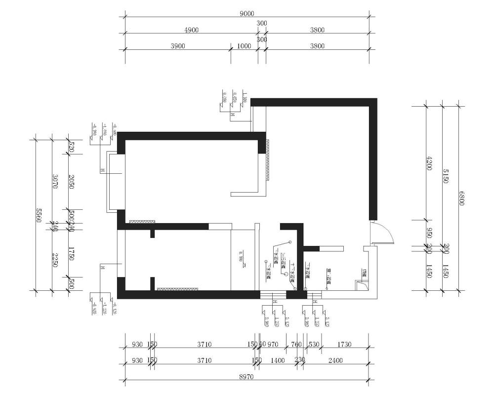 80平米的房子，求户型突破，内容不限_户型CAD-原始图.jpg