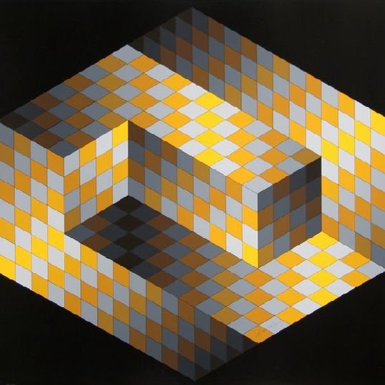 新人报道，分享Victor Vasarely光谱画，装饰在现代样板..._6a588790b4cf6225479beb6e4531051b.jpg