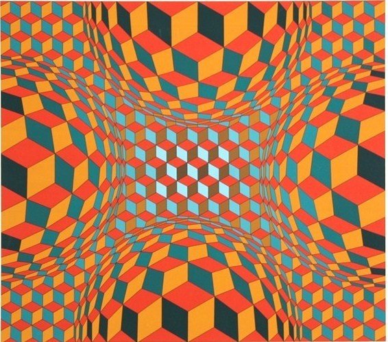 新人报道，分享Victor Vasarely光谱画，装饰在现代样板..._48da34c8a2a36a90be4092421dcec46c.jpg