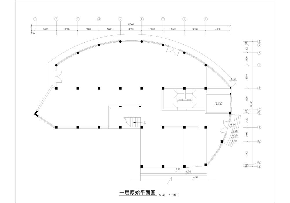 第一次发帖，餐厅平面布局，求大虾指点！！！_一层原始平面图Model.jpg