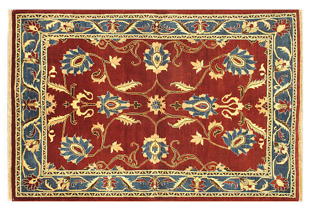 国外地毯-彩色_4 2 4“x6”Chobi地毯,蓝色,勃艮第.jpg