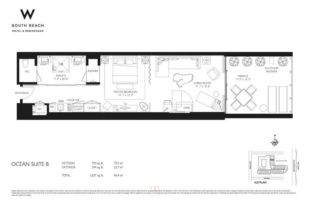Yabu Pushelberg--迈阿密南海滩W酒店（官方摄影+视频+平面）_Ocean Suite B.jpg