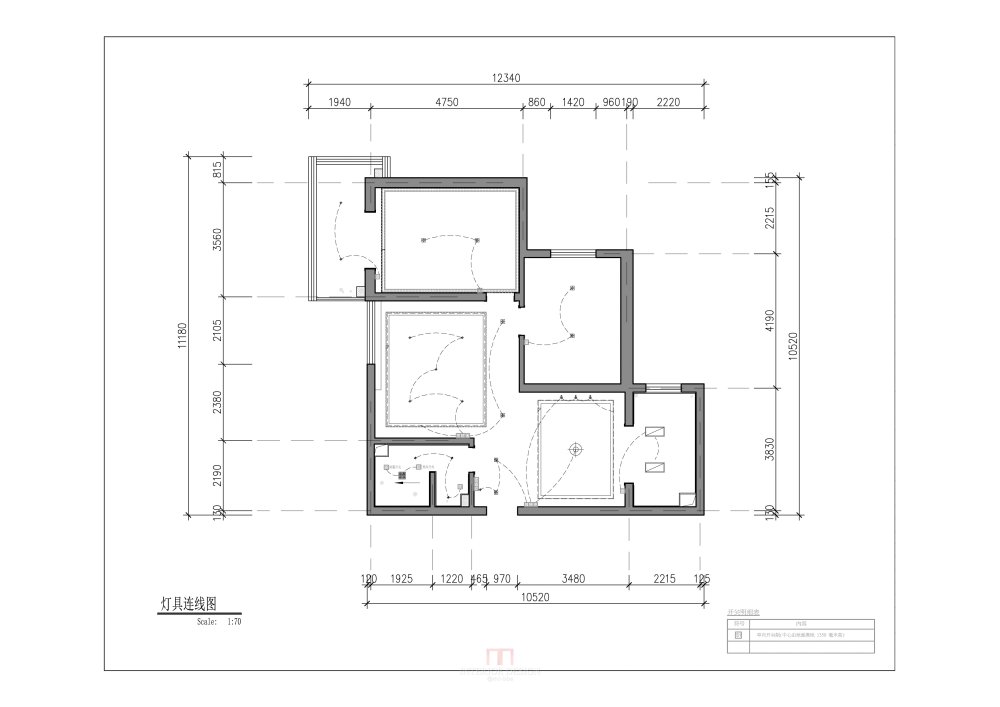 住宅平面，求拍！_灯具连线.jpg