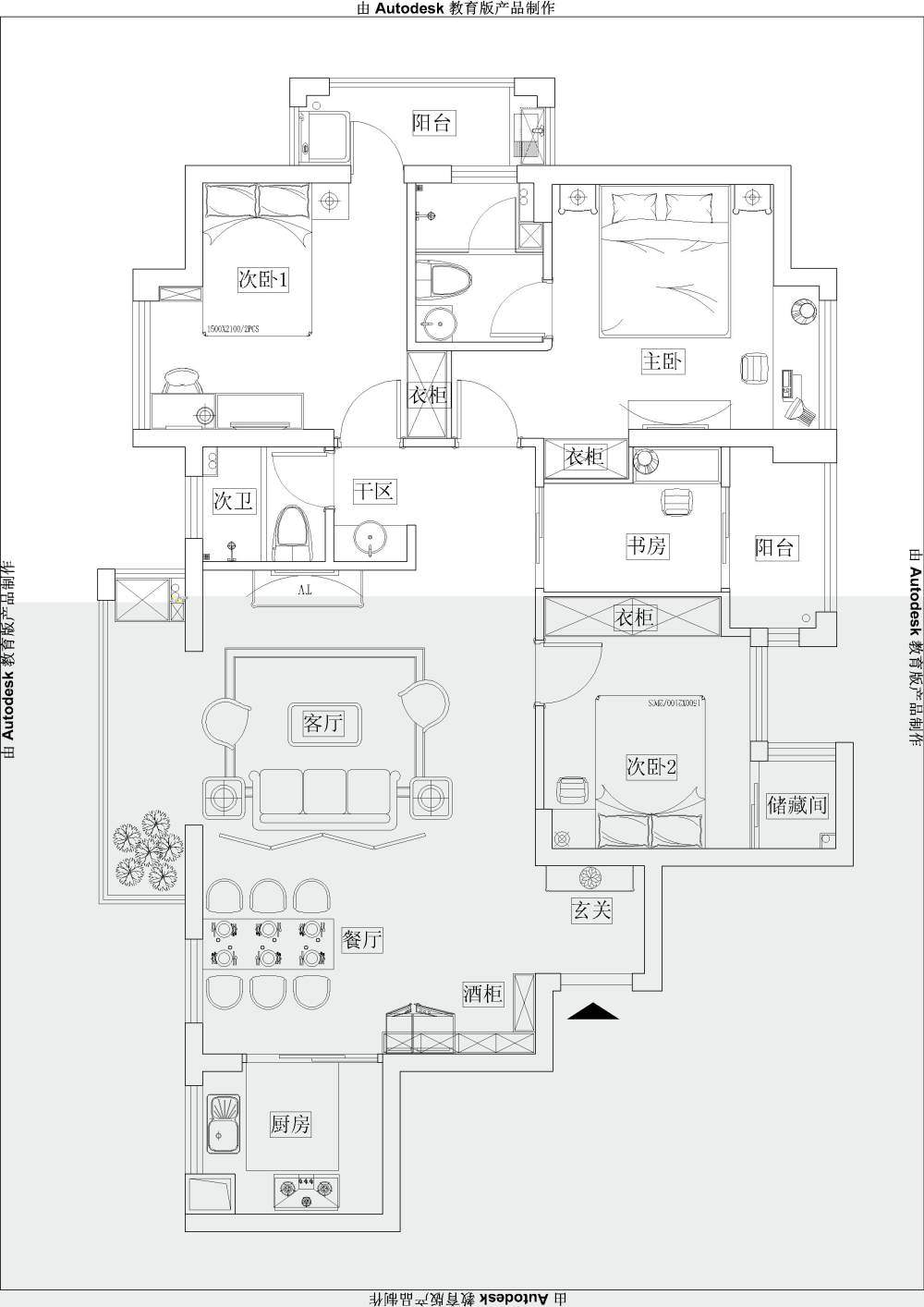 一个纠结的平面方案，感觉没什么想法_乾隆公馆2号楼-Model.jpg