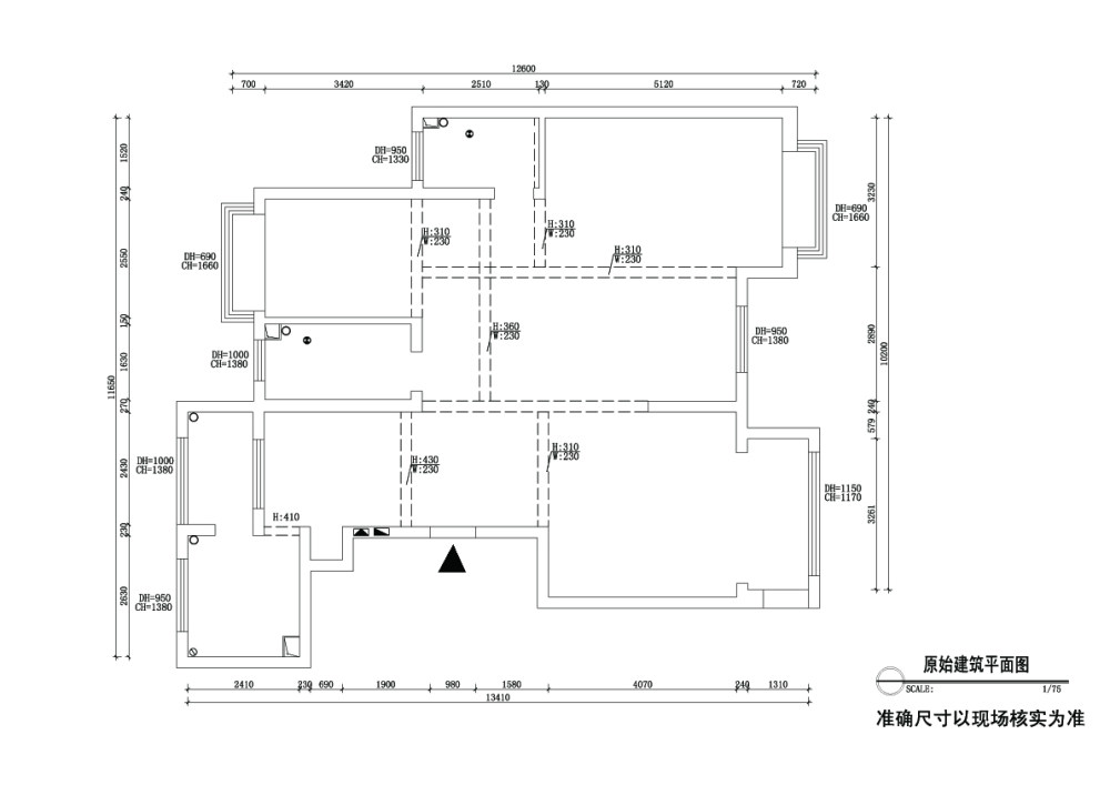 新婚小夫妻145平方案求解_虚线为梁