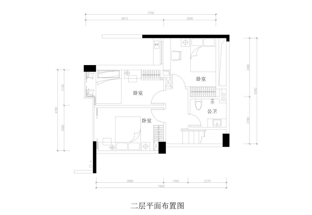 新手第一次做的方案，求高手指点，进来研讨下这小复式_比华利庄园二层平面图.jpg