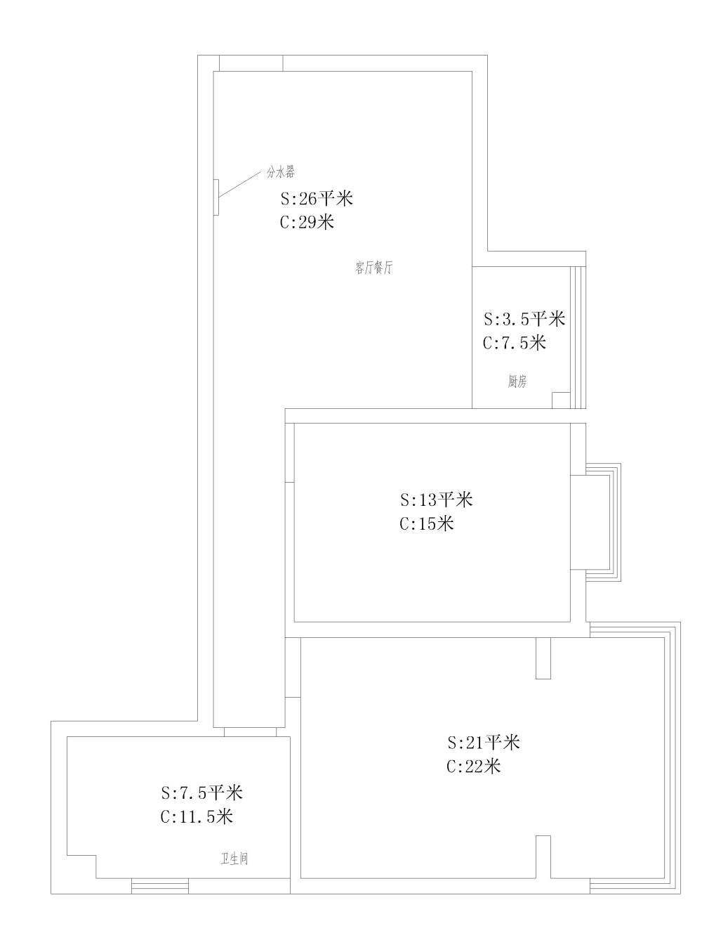 小 户型 进去以后完全不知道该怎么摆 厨房客厅实在不合理_卧室不需要考虑  主要是客餐厅厨房   餐厅可以不要