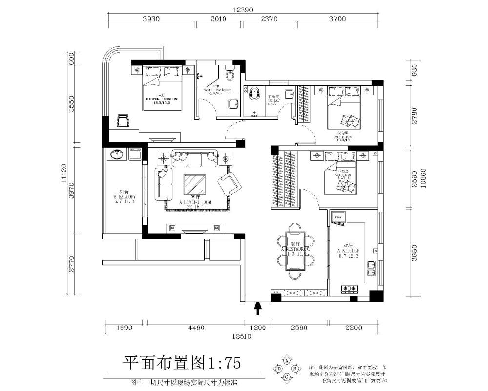 120小平层为寻求更好的方案，希望大家多多建议。_平面布置图.jpg