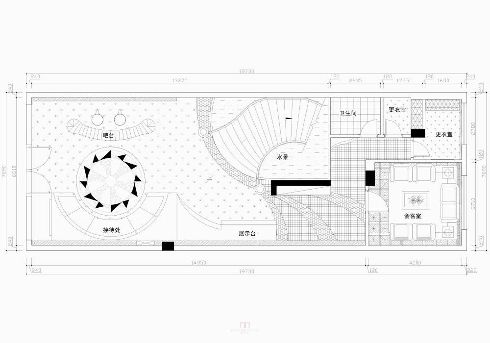 中脉Laca形体管理会所_一层平面图