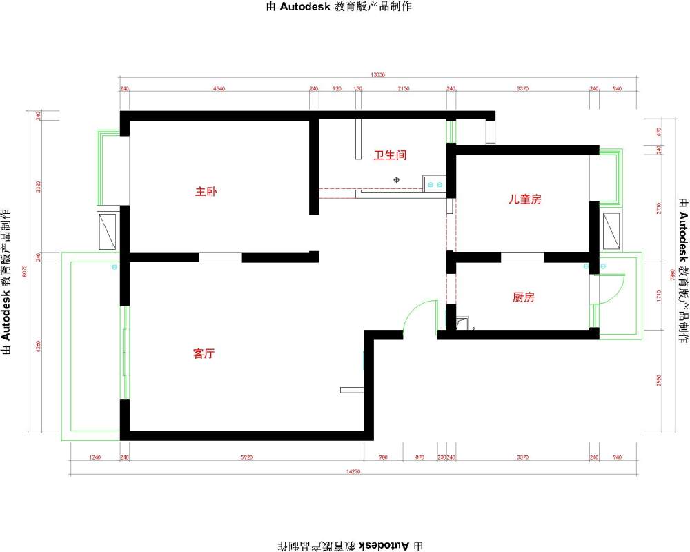 求大牛帮忙优化餐厅...急!!!!!_原始结构图-Model.jpg