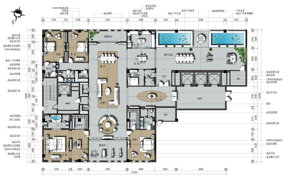 【第八期-住宅平面优化】一个480m²顶层豪宅 其余优秀作品_09.jpg
