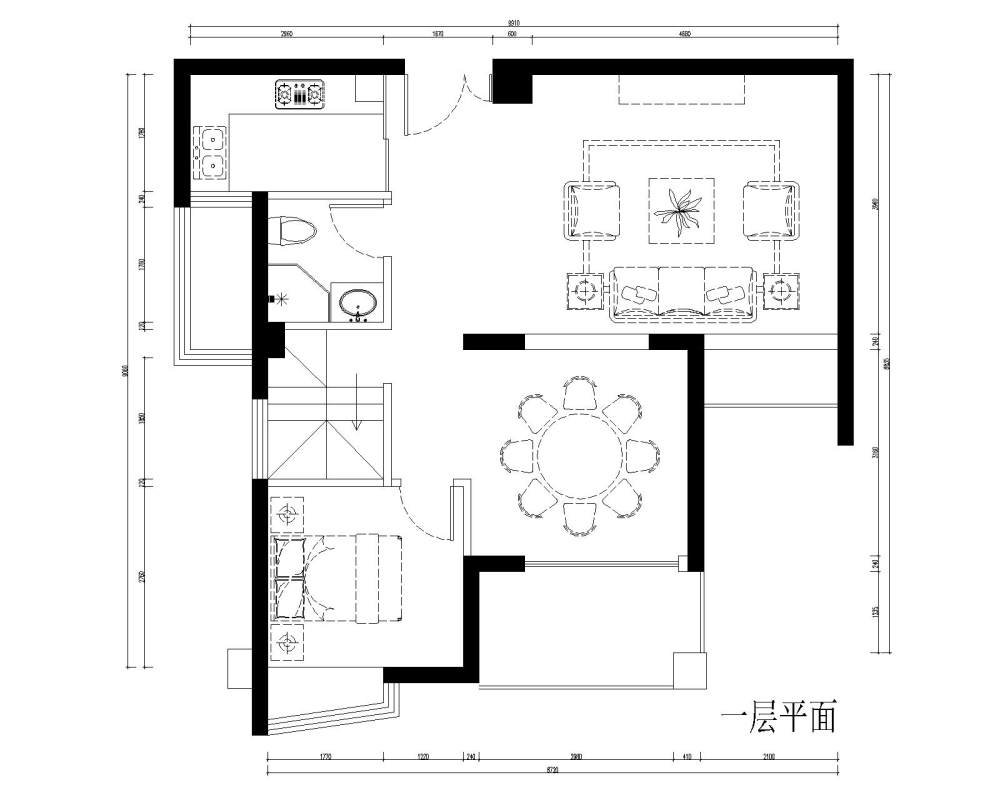 小弟不才，朋友的一个户型，_一层