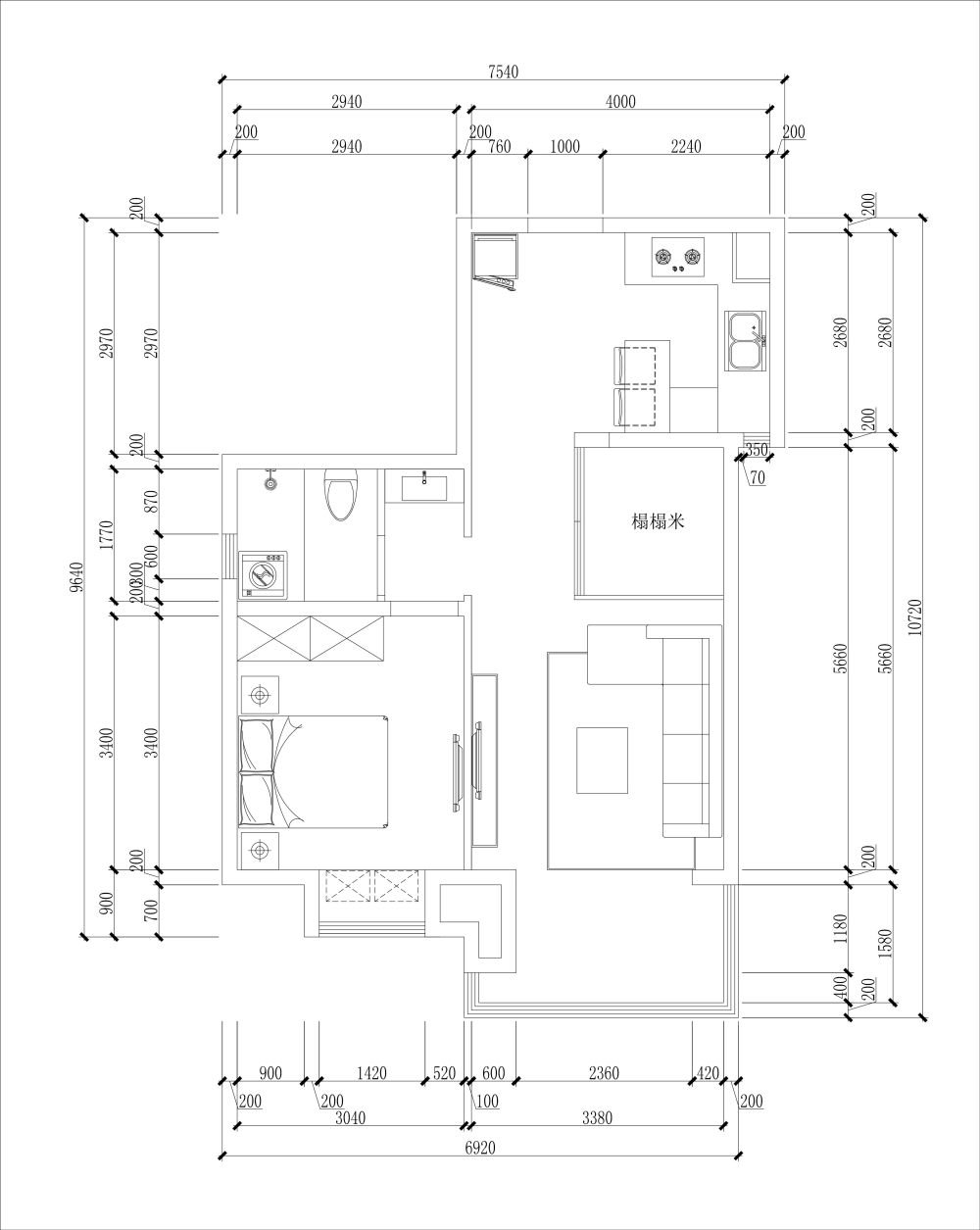 刚买的小户型，大家一起来交流，看看怎么布置合理一些._平面户型-1.jpg