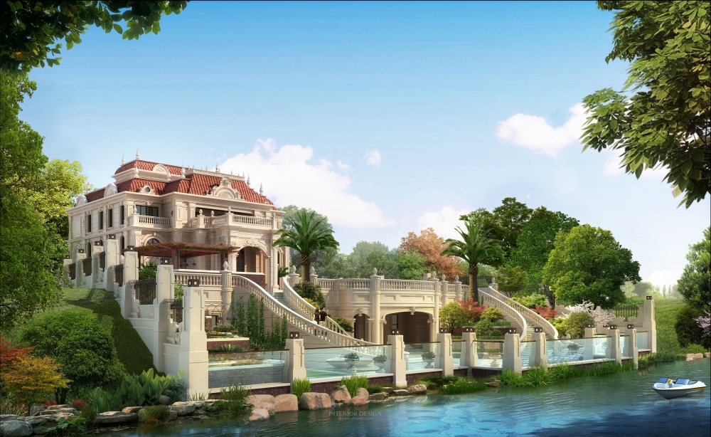 别墅建筑景观设计大图_侧面