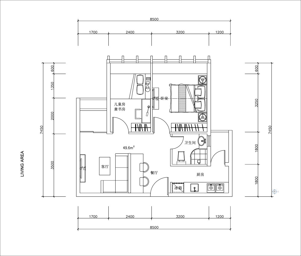 求助    第一次做小户型  给个好建议_B户型.jpg