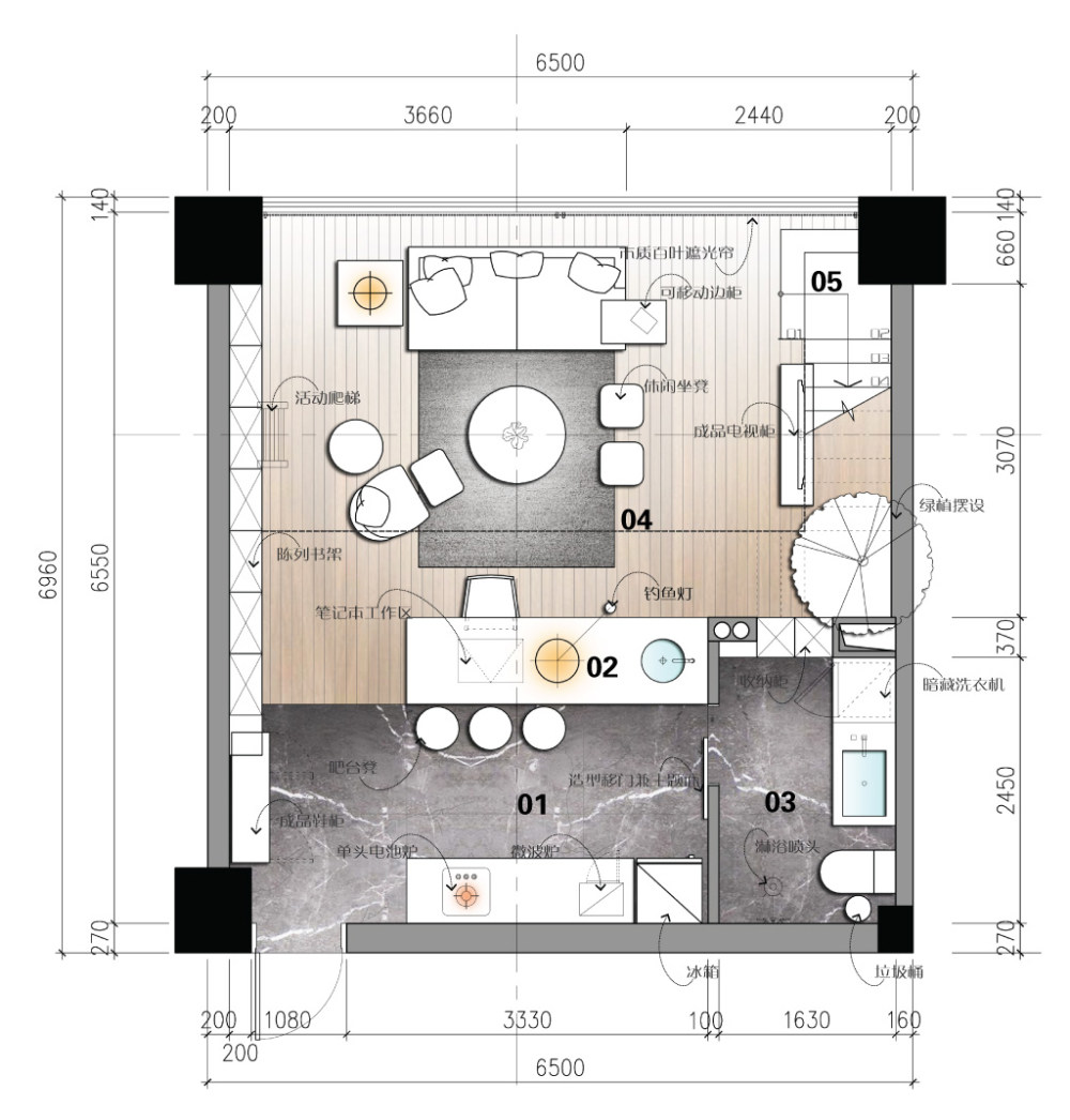 【第九期-住宅平面优化】一个40m²loft户型11个方案 投票奖励DB_04-1.jpg