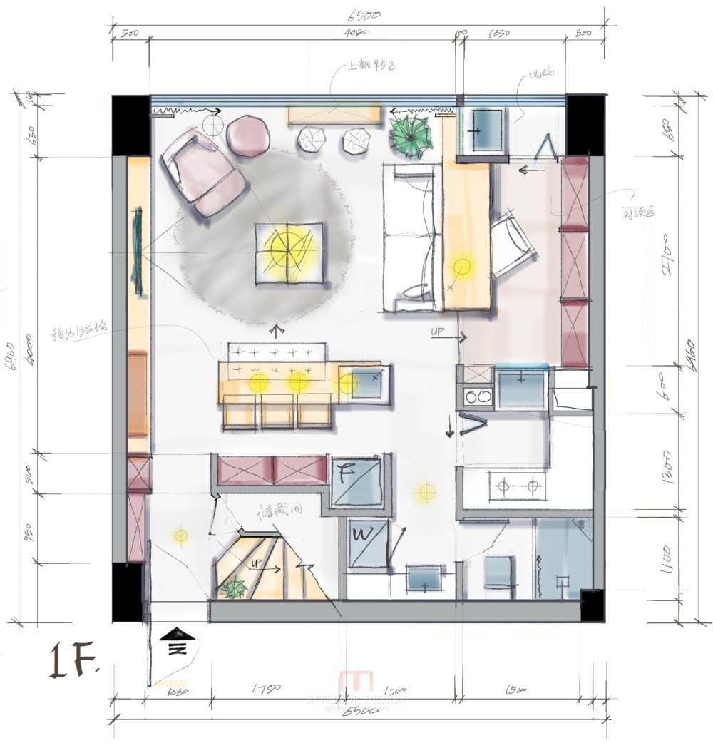 【第九期-住宅平面优化】一个40m²loft户型11个方案 投票奖励DB_08-1.jpg