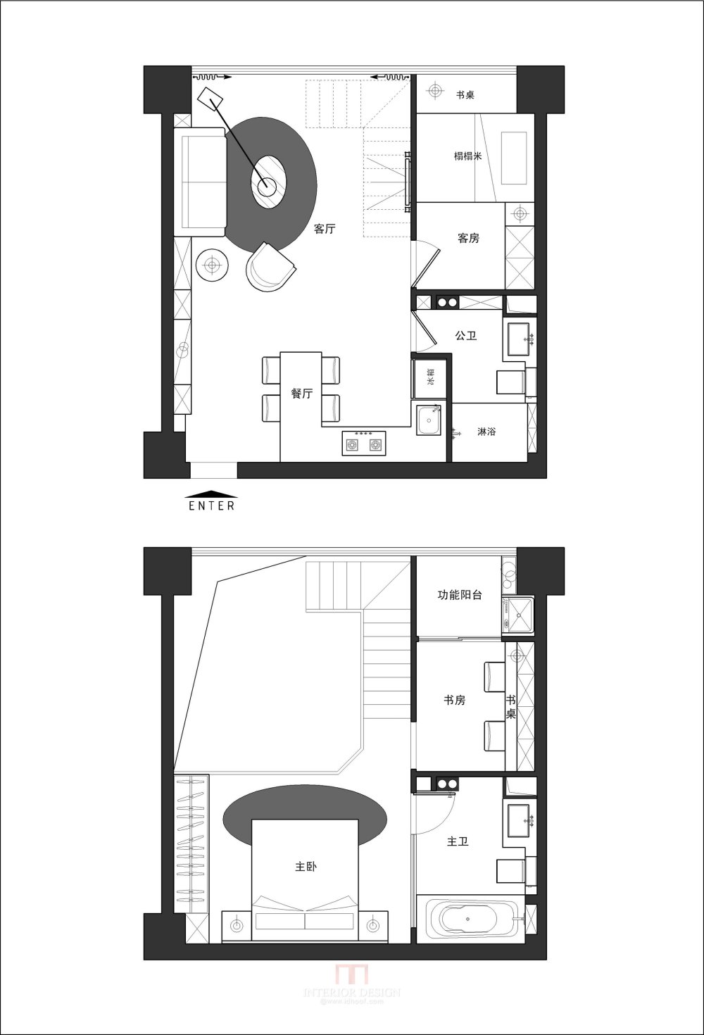 【第九期-住宅平面优化】一个40m²loft户型 其余优秀作品_【26】3组 一一.jpg