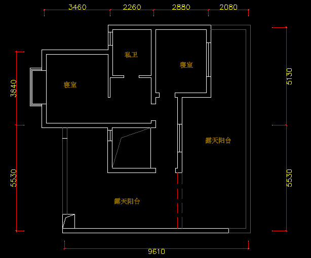 急需平面方案！自己的房子。。。征求完美方案_二楼原始结构图.jpg