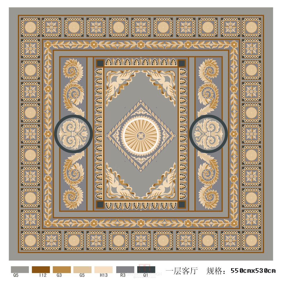 最新地毯初稿图欣赏，可以定制_一层客厅.jpg