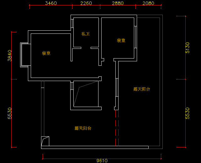 今天这个方案我想了一个月了，有些细节地方求大家指点！_二楼原始结构图.jpg