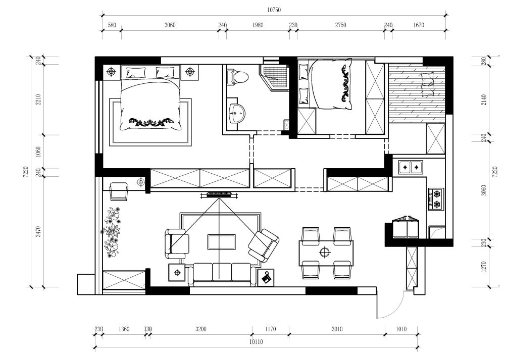 一好友紧奏型住宅 套二寻求改套三_@IDhoof_结构图-Model.jpg