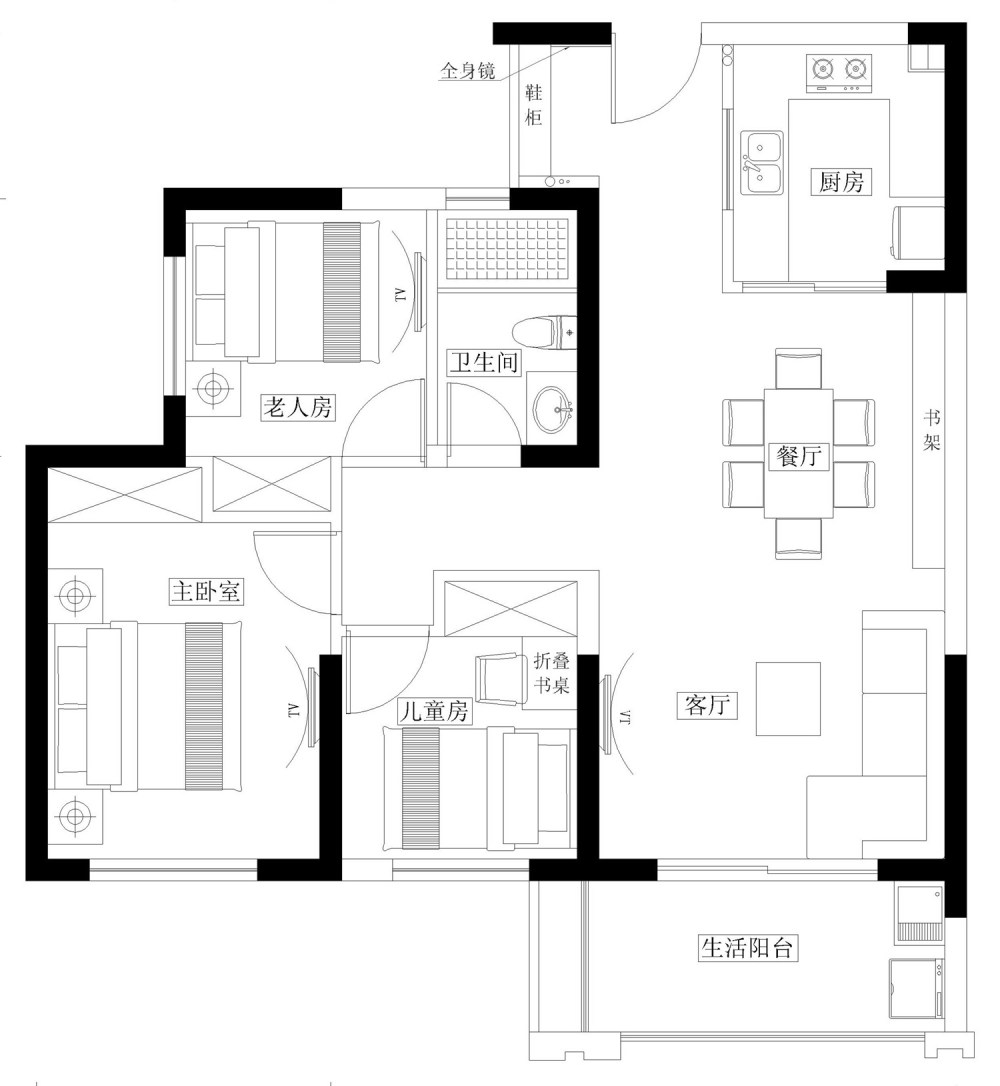 死户型 同事做不下来 叫我帮忙布局了下 寻同行指点谢谢_11.jpg