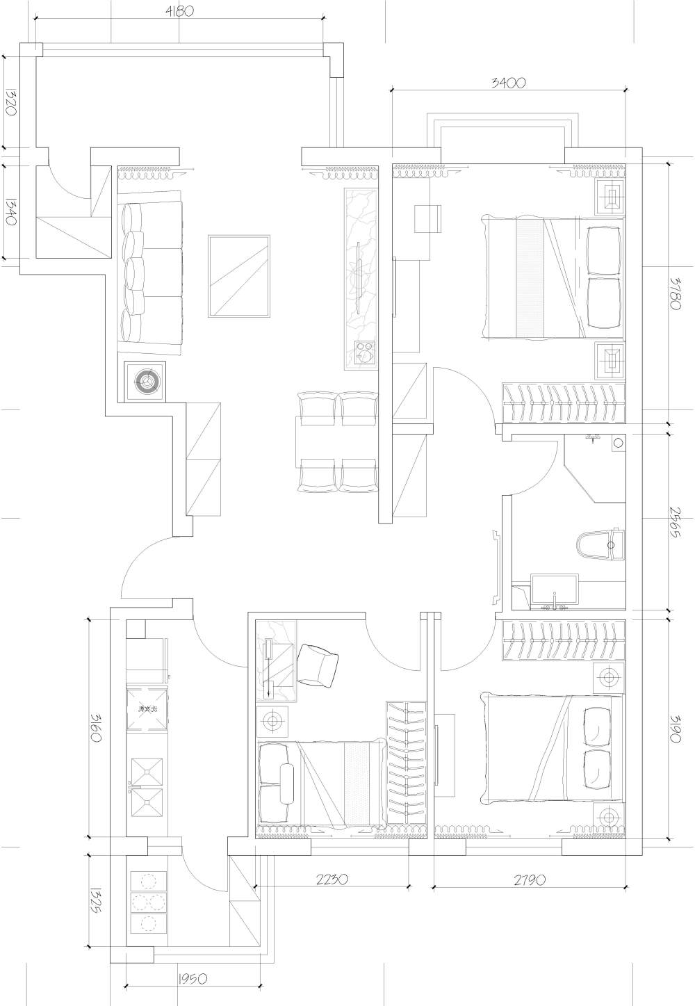 在帝都有住房不容易啊，108平自住，没钱土豪装，请给点..._C1-1-Model.jpg