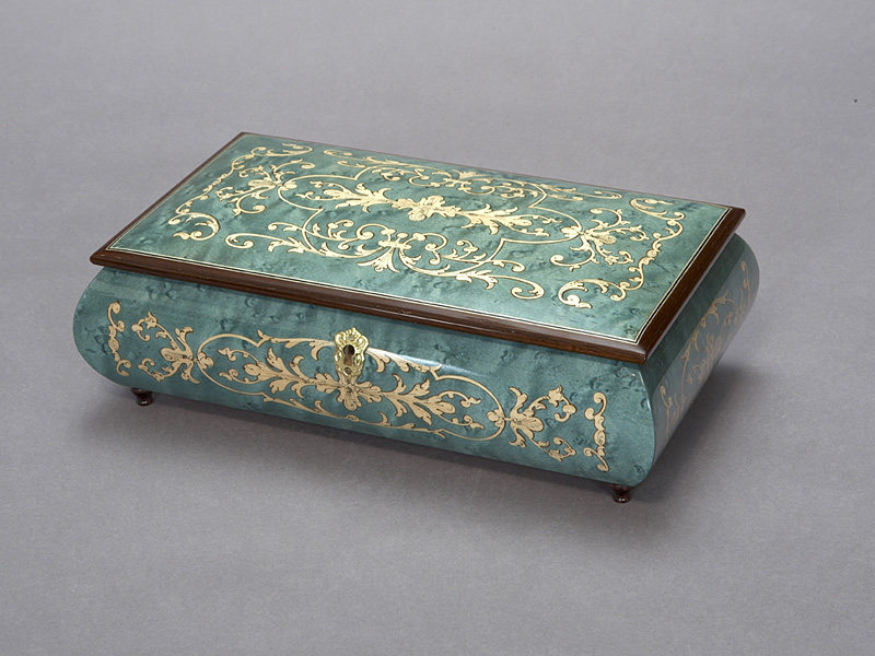 非常纯粹的欧式古典家具·····爱不释手_006-Green-Floral-Music-Box.jpg