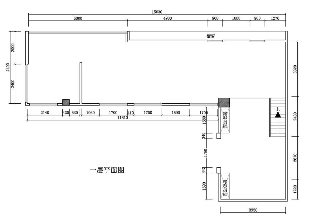 布艺店面平面方案_原始一层图片