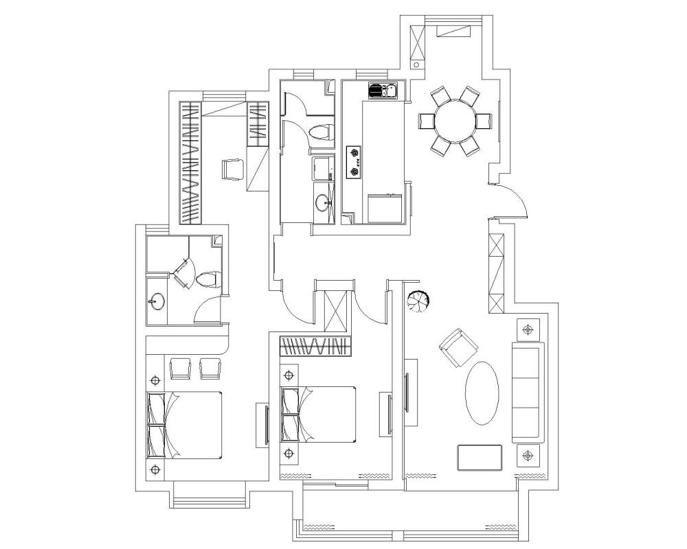 130平方的住宅，求大神指导_平面布置图-Model.jpg