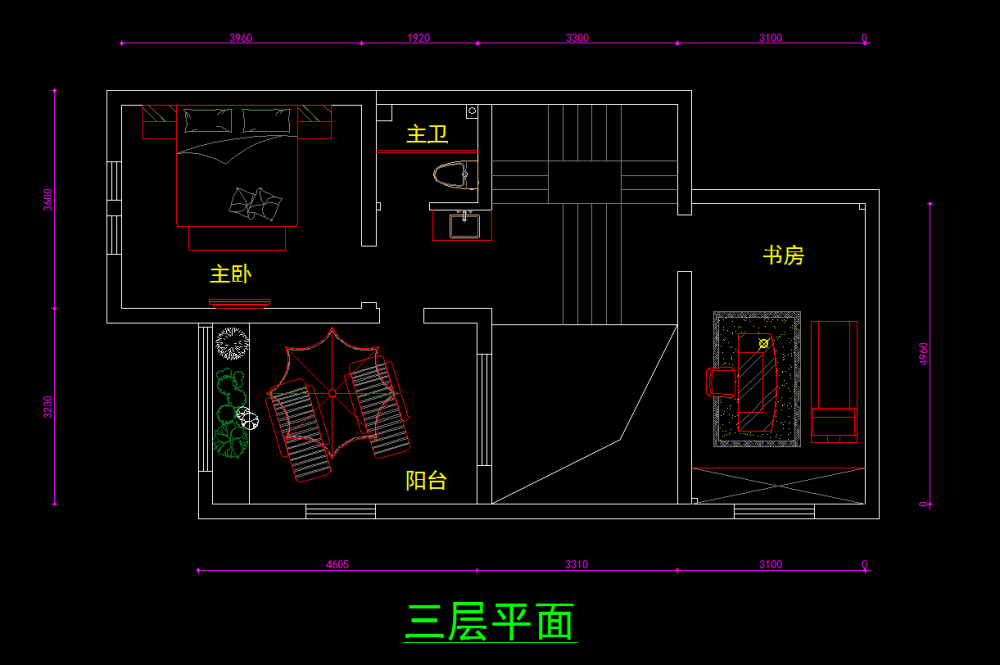 一个别墅的方案 求大神指点_三层平面.png