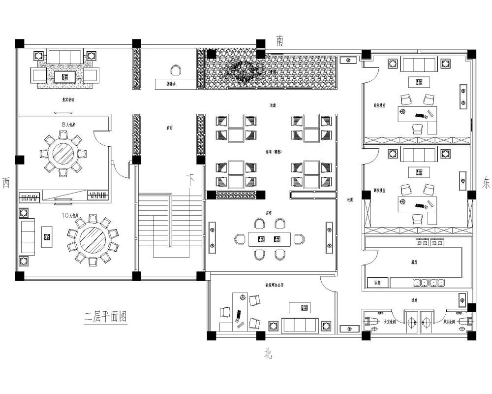 一个办公及餐饮空间平面布置图，欢迎大家来拍砖，使劲拍_平面布置图（一）.jpg