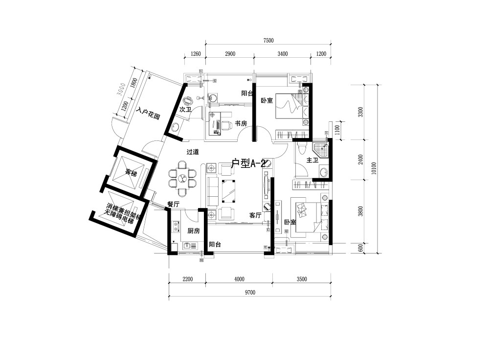 寻求独特的平面方案_平面布置图