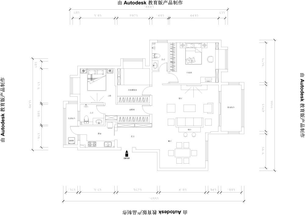 有个常规户型，想做个不太常规的方案，求助一下大神_@IDhoof_@IDhoof_新块-Model2.jpg